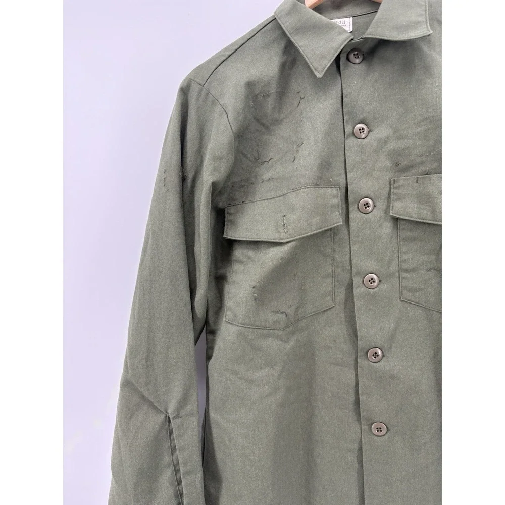 US Air‎ Force OG-507 Utility Shirt Vintage Military Olive Green Vietnam Dura